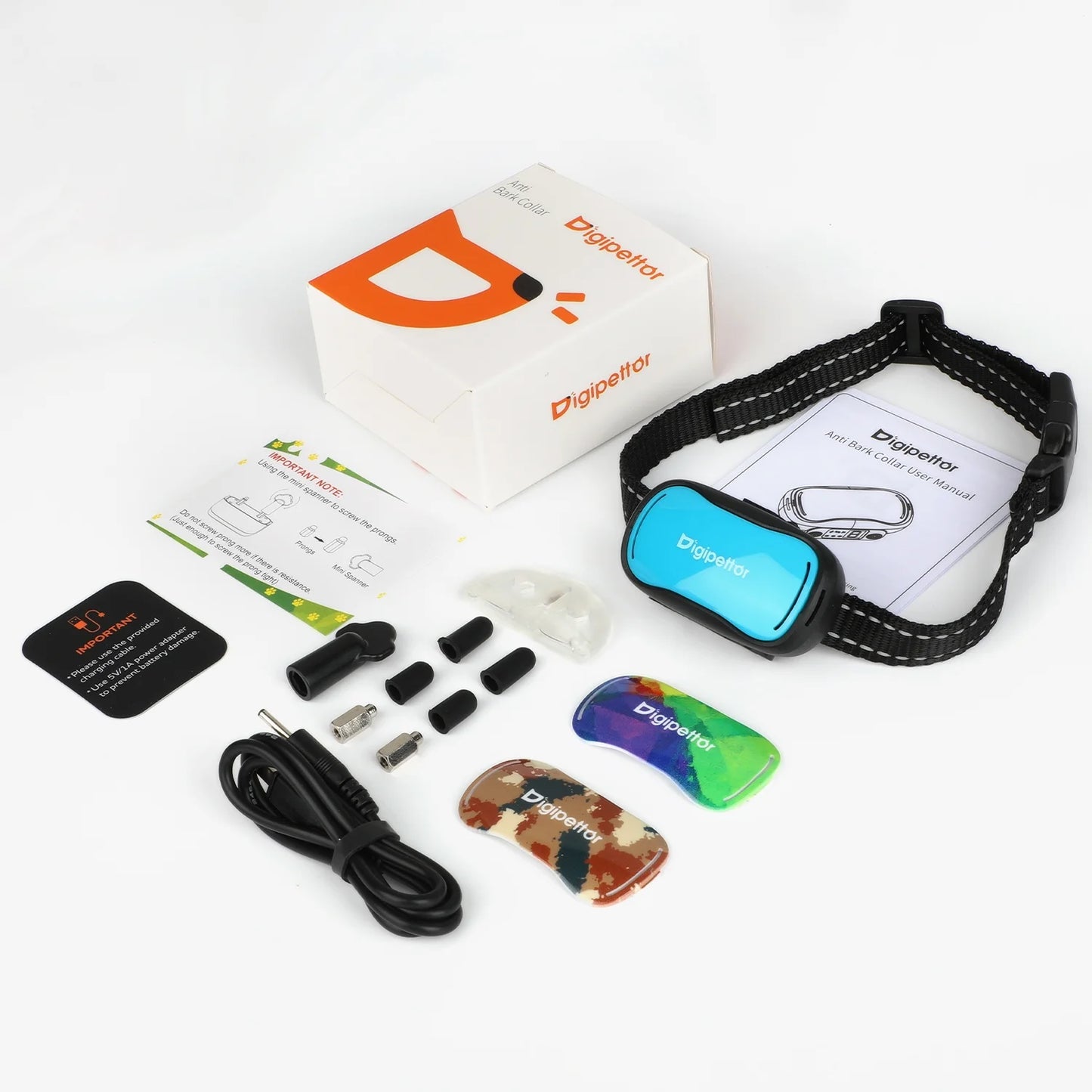 Rechargeable Puppy Collar, Anti-Barking with 7 Levels, Waterproof, for Small to Large Dogs
