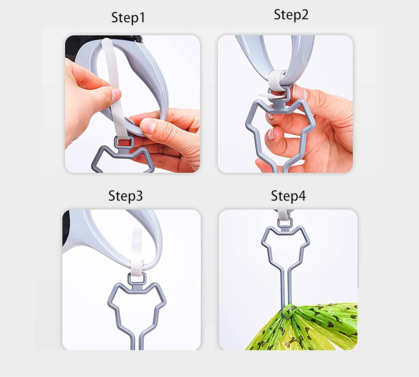 Dog Poop Bag Holder, Waste Bag Holder, Dog Poop Bag Carrier, Hand Free Holder (2 Pack, Black)