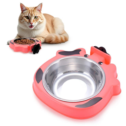 Pink Water Bowl for Dog Crate 7.5X7.4X1.7 Inch Cat and Dog Crate Water Bowl No Spill Stainless Steel Kennel Accessories Pet Carrier Food Dish Rabbit Cage Feeder