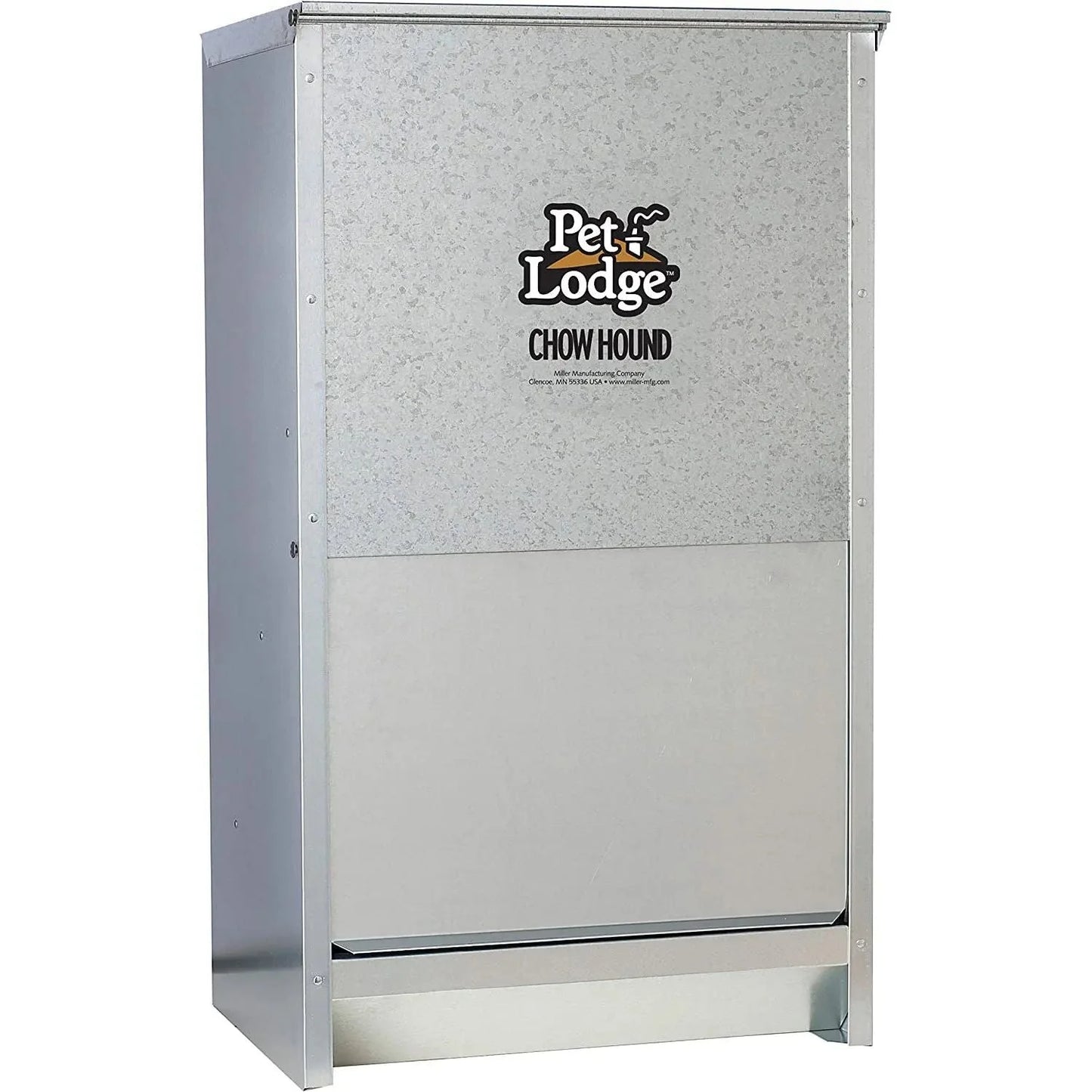 Chow Hound 50 Lb Dog Feeder - Galvanized Steel Automatic Chew-Proof