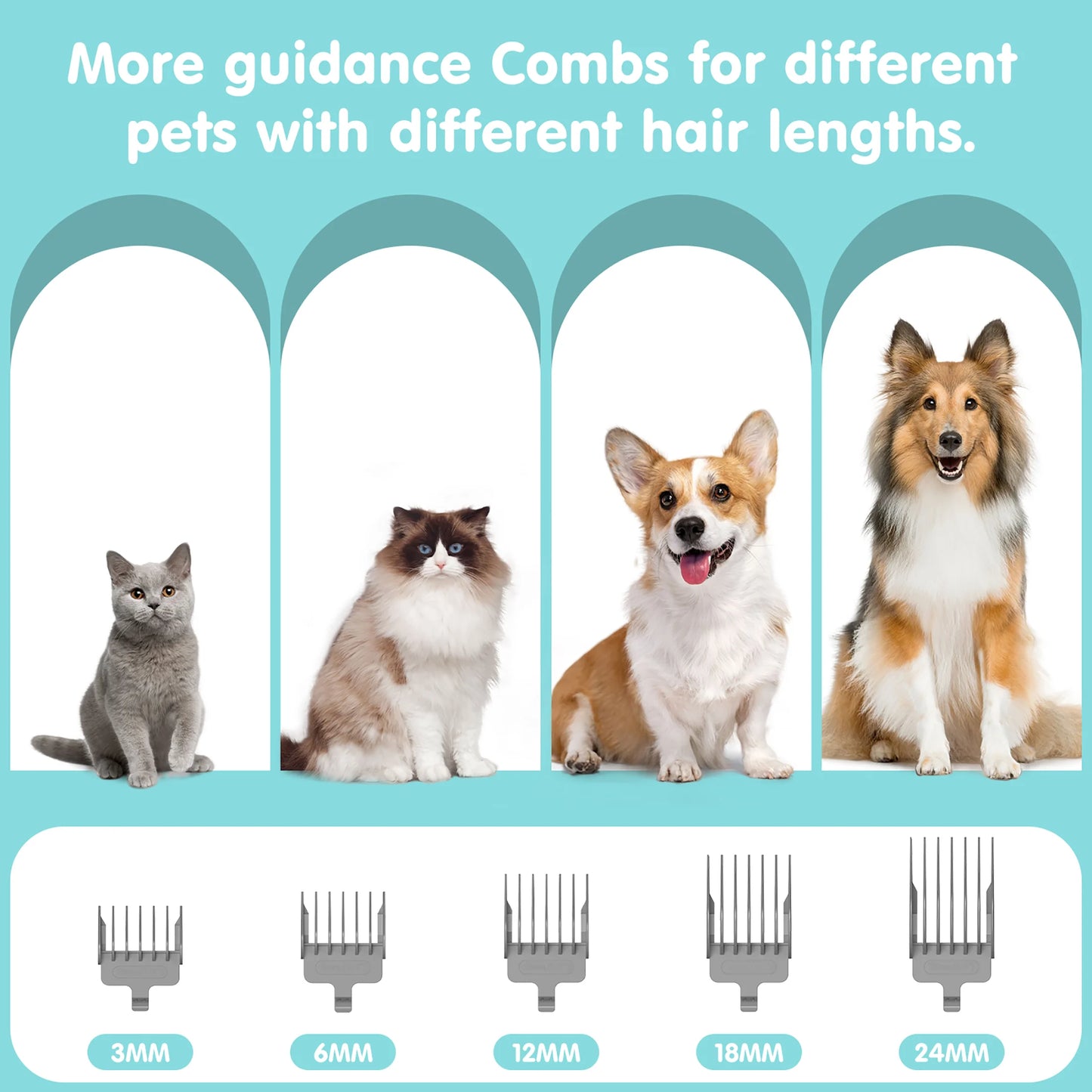 Professional 6-In-1 Dog Grooming Vacuum Kit - 11000PA High Suction & 1.5L Large Capacity | 99% Hair Removal with Complete Grooming Tools | High Suction Pet Vacuum for Professional Grooming
