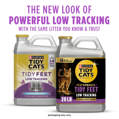 Purina  Tidy Feet Low Tracking Cat Litter, Clean Linen Scent, 20 Lb Jug