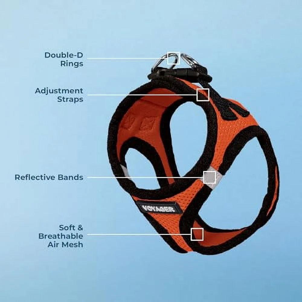Step-In Air Dog Harness - All Weather Mesh Step in Vest Harness for Small and Medium Dogs and Cats by Best Pet Supplies - Harness (Orange/Black Trim), XL (Chest: 20.5-23")
