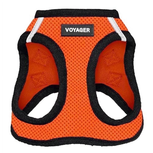 Step-In Air Dog Harness - All Weather Mesh Step in Vest Harness for Small and Medium Dogs and Cats by Best Pet Supplies - Harness (Orange/Black Trim), XL (Chest: 20.5-23")