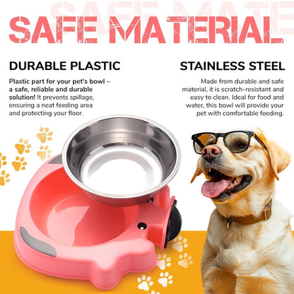 Pink Water Bowl for Dog Crate 7.5X7.4X1.7 Inch Cat and Dog Crate Water Bowl No Spill Stainless Steel Kennel Accessories Pet Carrier Food Dish Rabbit Cage Feeder