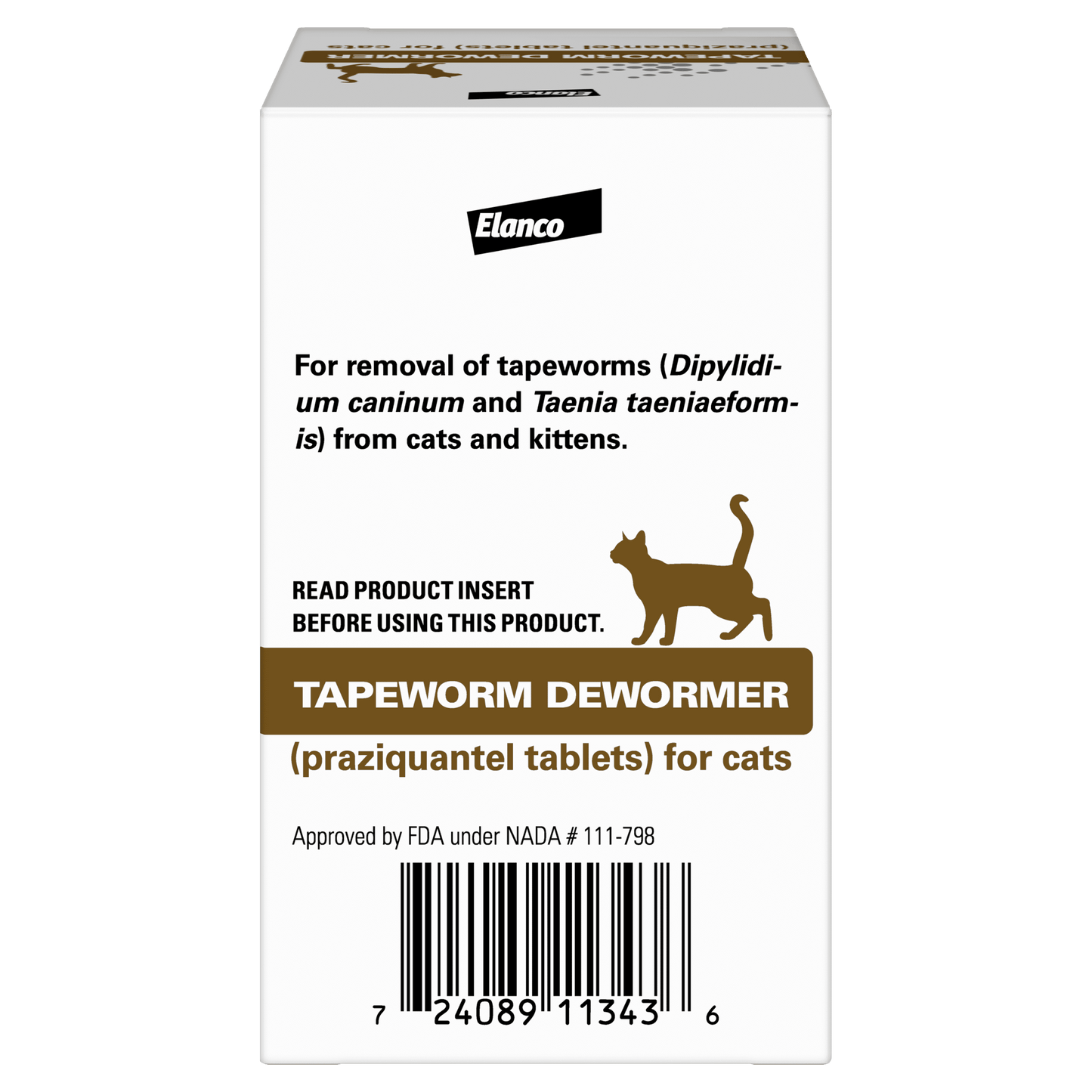 Elanco Tapeworm Removal Dewormer for Cats, 3 Tablets Praziquantel