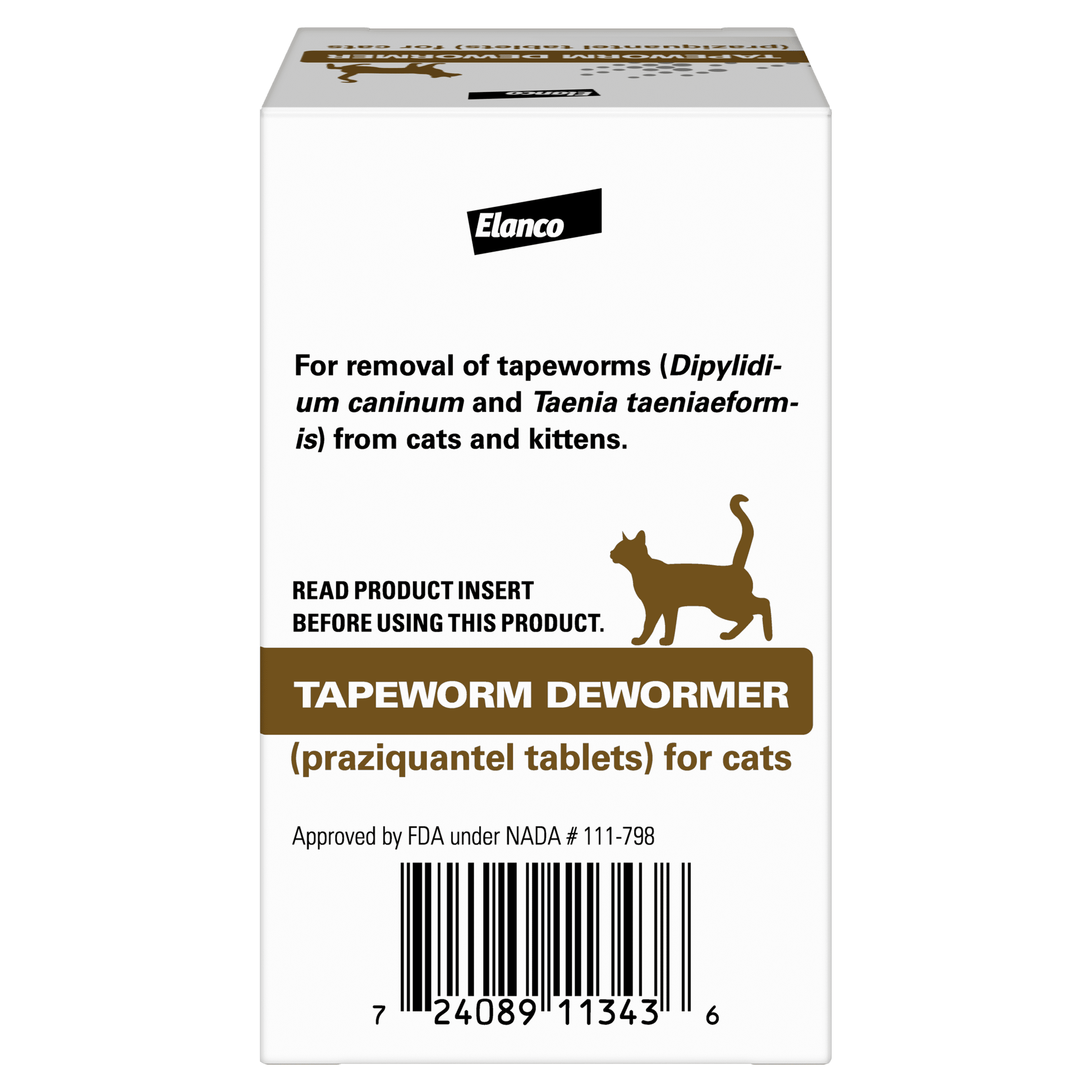 Elanco Tapeworm Removal Dewormer for Cats, 3 Tablets Praziquantel