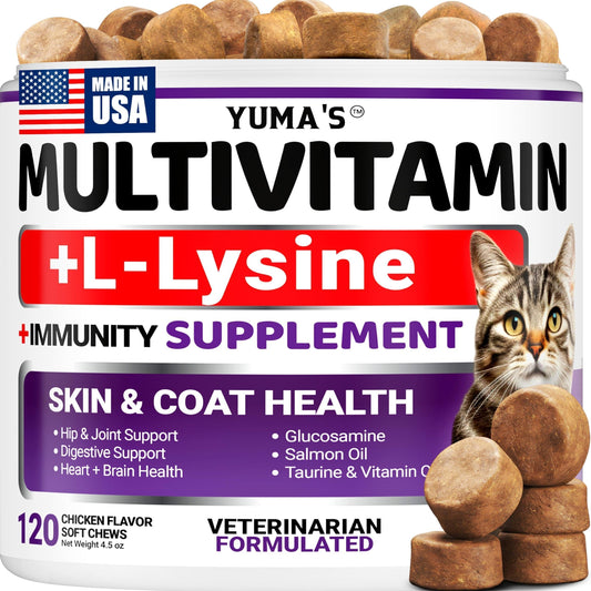 Cats Multivitamin Chewable Hip Joint Support Immune Health Skin Heart Digestion Probiotics