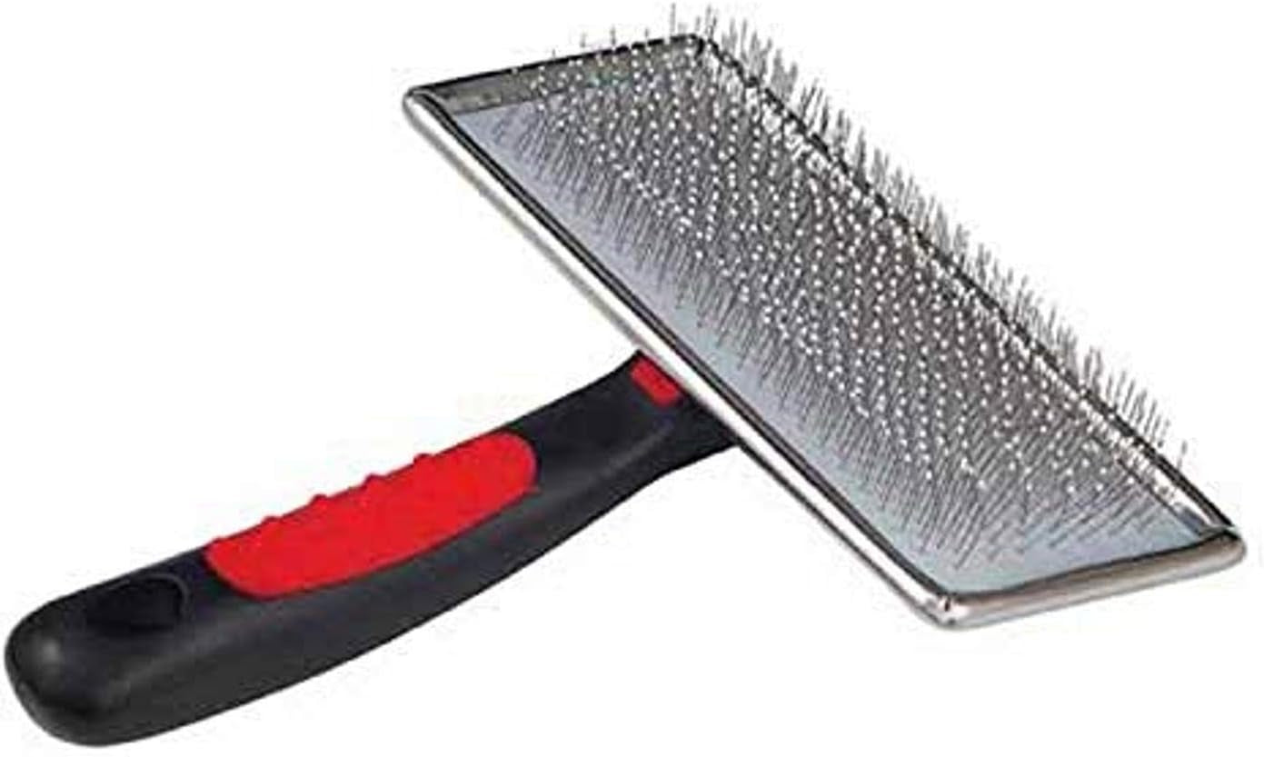 Paw Brothers Soft Pin Flat Slicker Brush for Dogs, Professional Grade Brush for Large Dogs, Coated Tips, Gentle on Skin, Remove Tangles and Mats, Maximum Coverage, Large