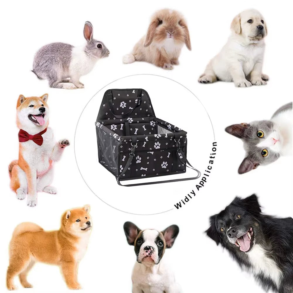 Dog Car Seat Cover Foldable Hammock Pet Harness Cat Bag Basket Stable and Foldable Travel Pet Dog and Cat Safety Car Seat