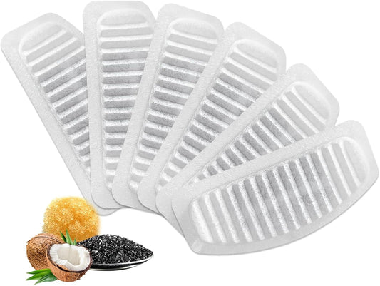 Cat Water Fountain Filters,  Replacement Filters Carbon, Resin Filter ONLY for D30 67Oz/2L Automatic Cat Fountain Dog Water Dispenser, 4 Filtration System (6 PCS Filters）