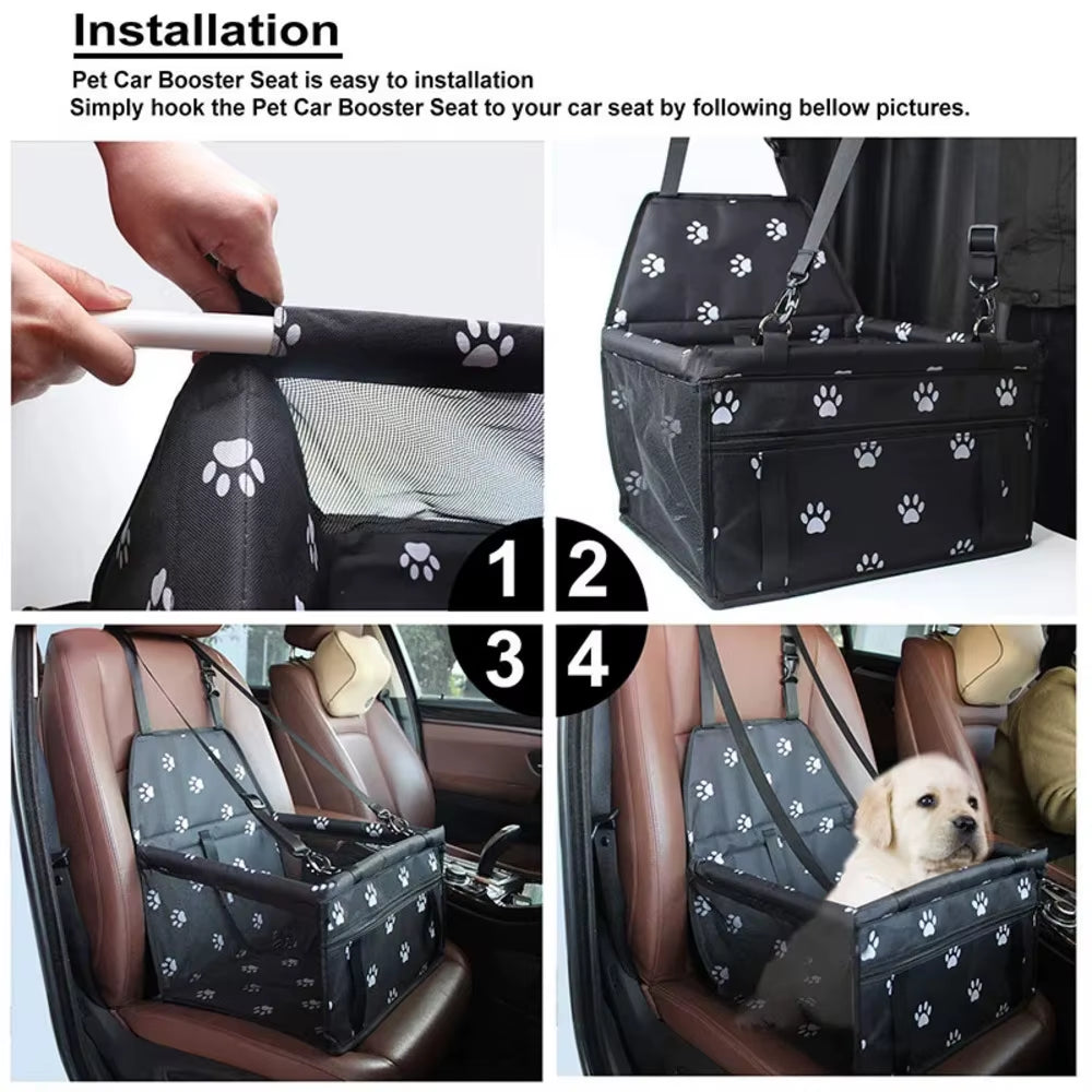 Dog Car Seat Cover Foldable Hammock Pet Harness Cat Bag Basket Stable and Foldable Travel Pet Dog and Cat Safety Car Seat