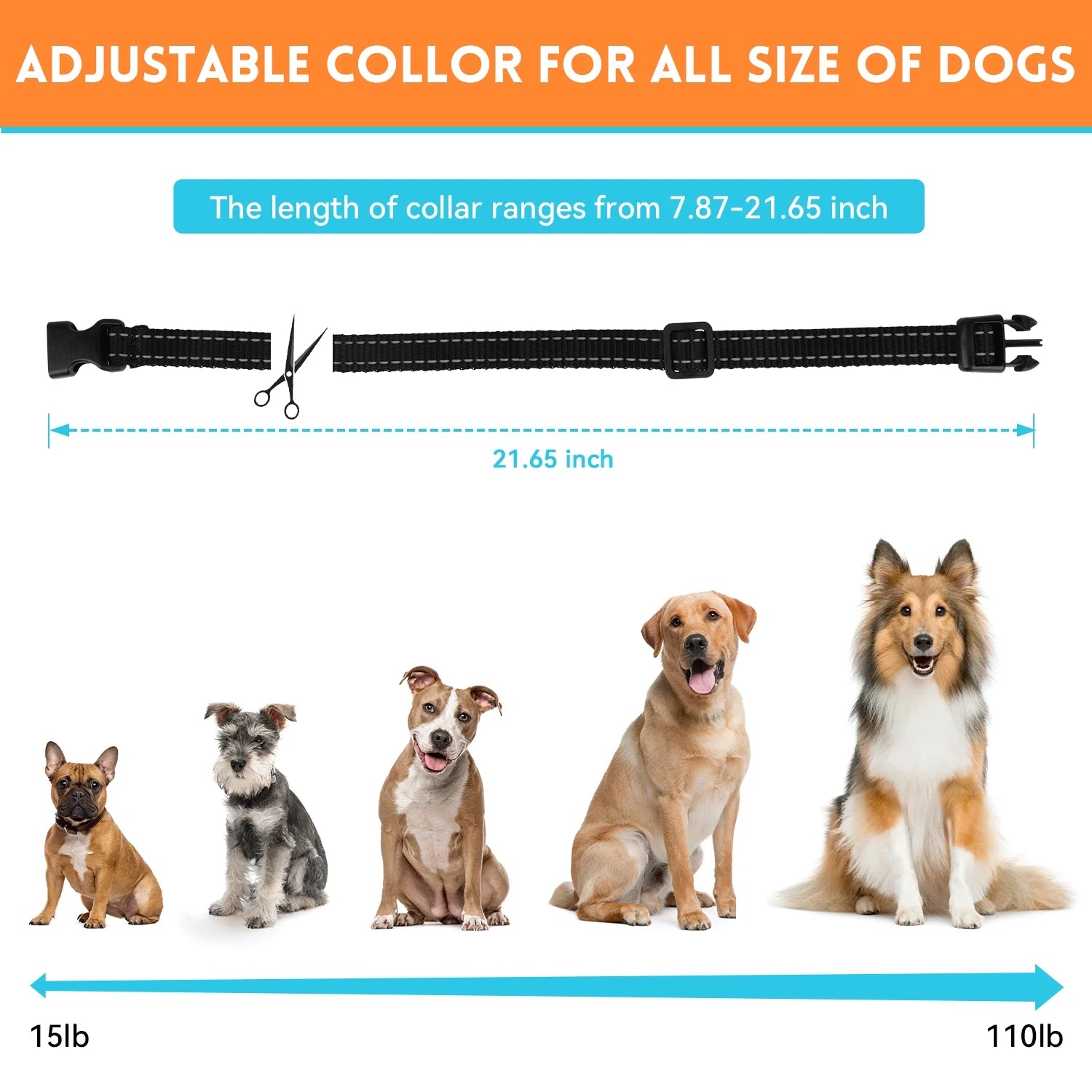 Rechargeable Puppy Collar, Anti-Barking with 7 Levels, Waterproof, for Small to Large Dogs