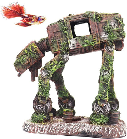 Aquarium Decorations, Cool Walking Land Tank Aquarium Ornament, Alien Fish Robot Tank Decorations for Betta, Small