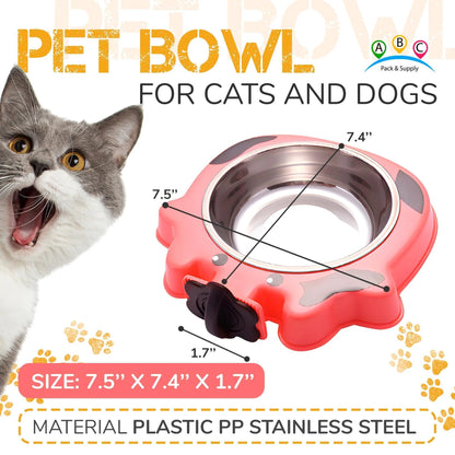 Pink Water Bowl for Dog Crate 7.5X7.4X1.7 Inch Cat and Dog Crate Water Bowl No Spill Stainless Steel Kennel Accessories Pet Carrier Food Dish Rabbit Cage Feeder